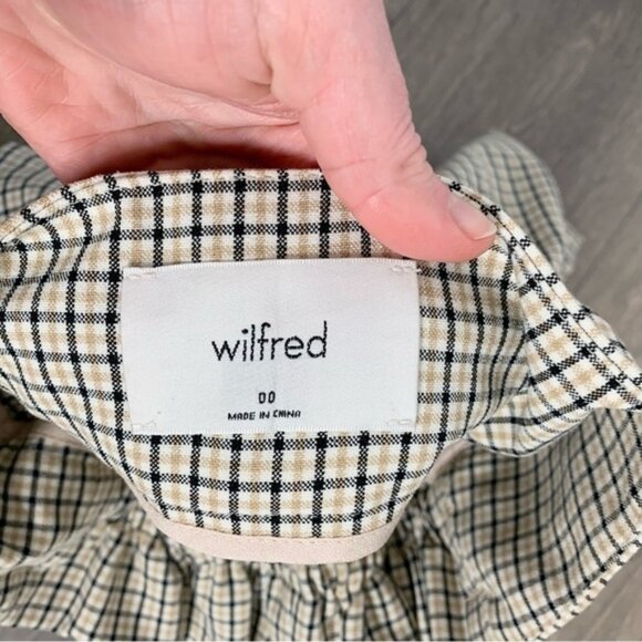 Aritzia Wilfred Gelas Shorts Paperbag High rise Waist Plaid Tie waist size 00 - Picture 10 of 13